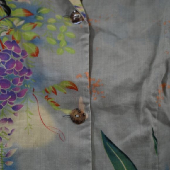 Citron Santa Monica Small 100% Linen Button Down Print Shirt - Picture 13 of 13